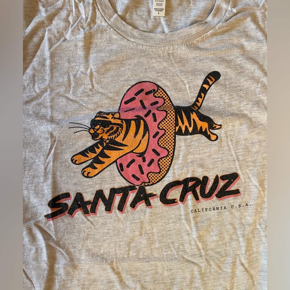 Santa Cruz Skater T-shirt w/ Tiger, Size L
